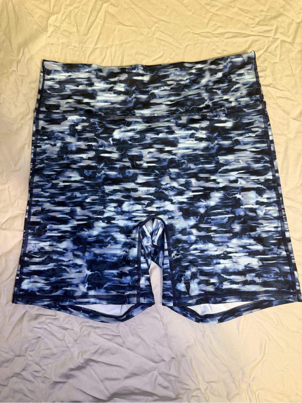 Fabletics Motion 365 Navy and White Athletic Bike Shorts